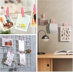 100 Mini Houten Knijpers met Jute Touw - Fotoklemmen en Decoratie Clips — thumbnail 5