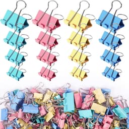 122 Stuks Binder Clips - Diverse Maten en Kleuren voor Kantoorbenodigdheden — thumbnail 1