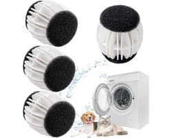Wasballen voor wasmachine - 4 stuks - Anti haar - Drogerballen - Ook geschikt voor dierenharen - Sneller droog - Anti-kreuk - Haarvanger Wasbollen - Anti Haar Droogballen — afbeelding 1