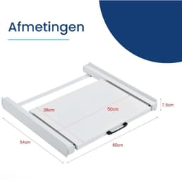 DnA® Tussenstuk Wasmachine Droger - Stapelkit - Tussenstuk Wasmachine en Droger - Tussenstuk Wasmachine Droger Zwart - Tussenstuk Wasmachine Droger Aeg - Wit - 54cm x 60cm x 8cm — thumbnail 2