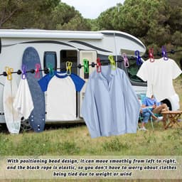 Draagbaar Waslijn voor Reizen en Camping - Uitschuifbaar — thumbnail 5