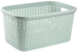 Excellent Houseware Wasmand - 35 liter - rotan - lichtgroen - kunststof - 53 x 36 x 26 cm — thumbnail 3