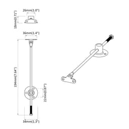 vidaXL - Deksel - ondersteuningsscharnier - 12 - st - Zilver - 194 - x - 36 - x - 18 - mm — thumbnail 3