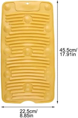 Washboard Wash Board Portable Household Non-slip Silicone Washboard Laundry Socks Small Washboard Washing Mat Universal for Home Laundry (Yellow) — thumbnail 4