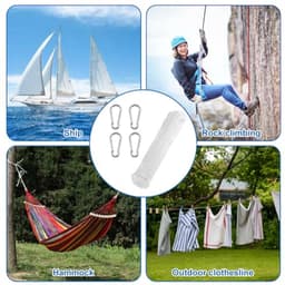 Fahnenmast Seil - Weerbestendig Nylon - 20 m met 4 Haken — thumbnail 2