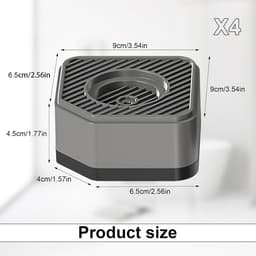 Wasmachine Trillingsdempers - Apparaatvoeten Stabilisator - Apparaten Dempen - Stapelbaar en Verhogend - 9x9x4.5 cm - Grijs Zwart — thumbnail 4