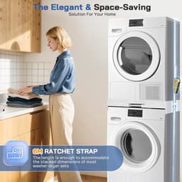 Wasmachine Droger Stapelaar - Apparaat Ophoger - Ruimte Besparen - Verstelbaar Frame - 46 tot 66 cm — thumbnail 4