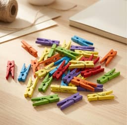 Mini Knijpers Gekleurd - 30 Mini Knijpertjes - Knijpertjes voor Kaarten of Foto's — thumbnail 3