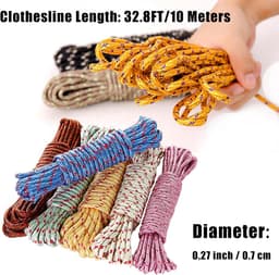 3-pack waslijn van 10 m - Draagbare en verstelbare waslijn voor binnen en buiten — thumbnail 5