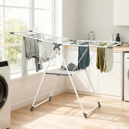 Homcom Clothes Drying Rack-Metaal, Kunststof-156,5L x 61,5B x 97H cm-Wit — thumbnail 4