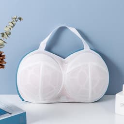 3x Bh Waszakken - Lingerie Wasnetje voor Wasmachine - Waszakjes voor Ondergoed & Beha - Anti-Vervorming & Bescherming - Wasnet met Rits & Handvat - Geschikt voor Cup A t/m C - 35x19 cm — thumbnail 2