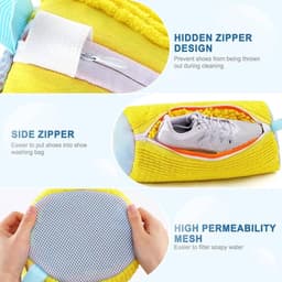 Schoenwaszak voor Wasmachine - 1 Stuks Waszak voor Wasdroger & Wasmachine - Herbruikbare Reinigingshoes voor Sneakers - 360° Diepe Reiniging Geschikt voor Alle Schoenen - Met Zelfsluitende Rits — thumbnail 2
