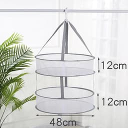 Hanging Drying Net - Windproof - Clothes Basket - Foldable - 2 Layers Drying Net - Portable Multifunctional Drying Net voor het Drogen van Kruiden - Bloemen - Paddenstoelen en Planten — thumbnail 5