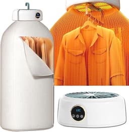 Draagbare wasdroger – Mini Elektrische Opvouwbare Droogmachine Met Afstandsbediening En Droogtas – 360° Hetelucht Drogen Met Slimme Timing – Compacte en energiezuinige droger voor appartementen campers en reizen — thumbnail 2