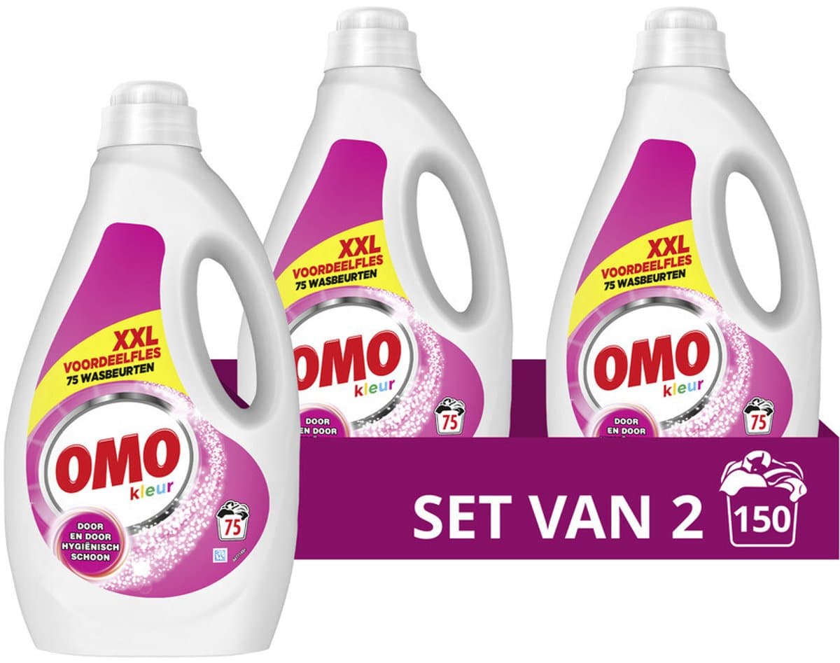 OMO Vloeibaar Wasmiddel Kleur 75 Wasbeurten - 2 x 3750 ml - Voordeelverpakking — afbeelding 1