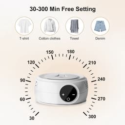 Uten Draagbare Elektrische Droger Gr889 - Ophangbaar Design - Warmtepompdroger - 600 W - Timer 0-300 Min - Mini Wasdroger - Tot 3kg Wasgoed - Hoogte 100 cm - Beige — thumbnail 4