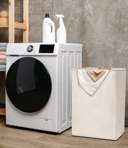 Opvouwbare Wasmand - Ruimtebesparend - 1 stuk - Beige - 40x60x30 cm — thumbnail 3