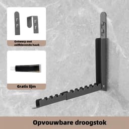 1 stuk - Opvouwbaar onzichtbaar droogrek voor kleding - Droogrek voor balkon - Raammuurmontage - Droogrek voor buiten - Droogrek voor thuis (rookgrijs) — thumbnail 5