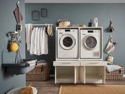 Duo Wasmachine kast - Wasmachine verhoger - Duo wasmachine meubel - Wasmachine en droger ombouw meubel - Wit - Hoogte 167 cm - Wasmachine ombouwkast — thumbnail 5