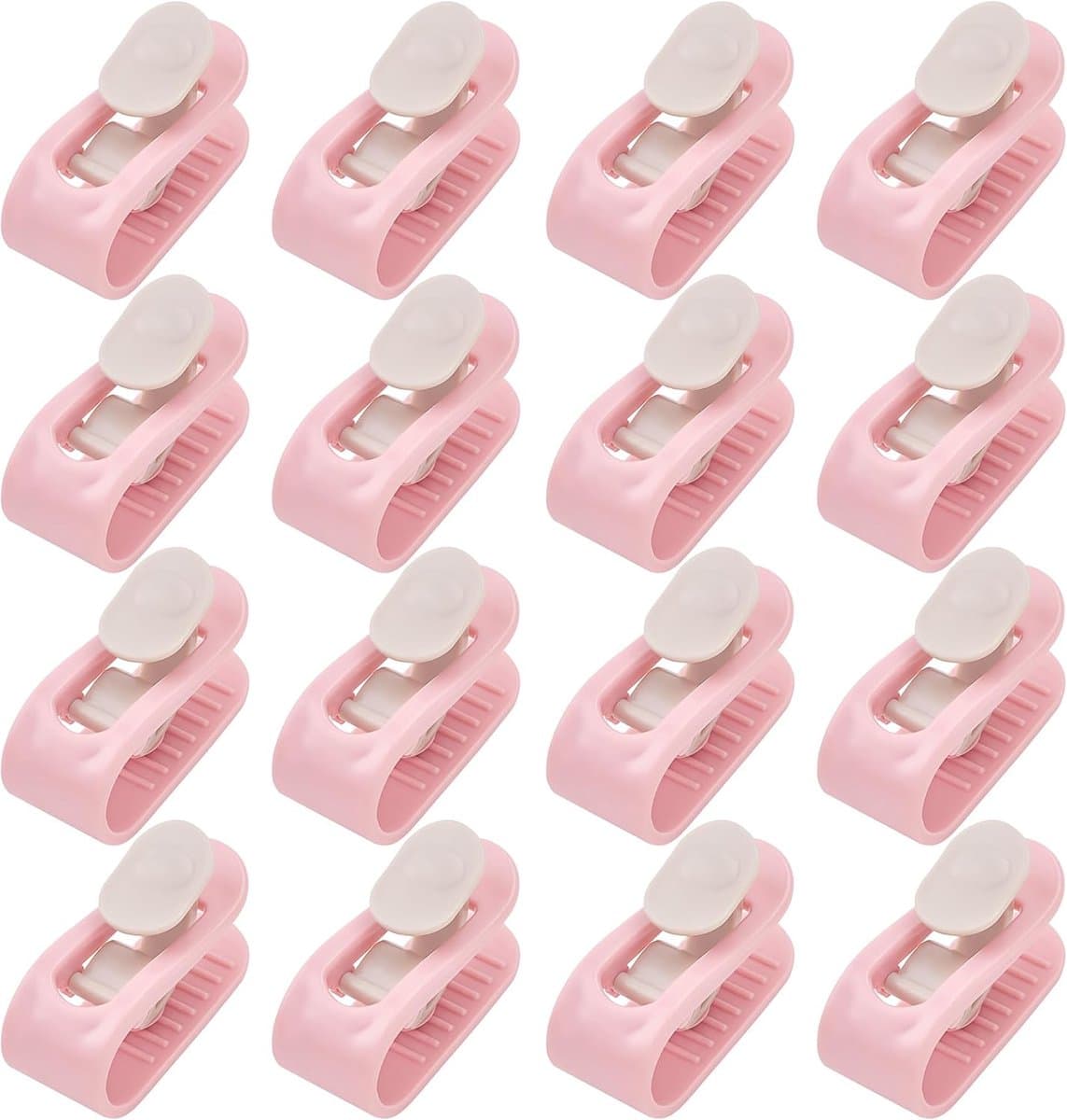 Dekbedclips-dekbed klemmen-Dekbedklemset van 16 stuks - Dekbedovertrekklemmen van kunststof voor beddengoed en lakens - Dekbedovertrekklemhouders - Dekbedovertrekklemmen - Roze - 5,8 x 3,2 cm — afbeelding 1