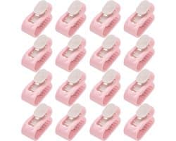 Dekbedclips-dekbed klemmen-Dekbedklemset van 16 stuks - Dekbedovertrekklemmen van kunststof voor beddengoed en lakens - Dekbedovertrekklemhouders - Dekbedovertrekklemmen - Roze - 5,8 x 3,2 cm