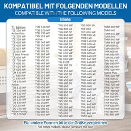4 stuks - 9164761 droger filters voor Miele T1-serie warmtepompdroger, fijn/grof 207 x 157 x 30 mm wasdroger sokkelfilter-voor Wasdrogers - Basisfilter - mat zwart — thumbnail 3