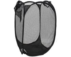 Gerimport Wasmand flexibel/opvouwbaar - zwart - kunststof - 30 x 30 x 50 cm - 55 liter