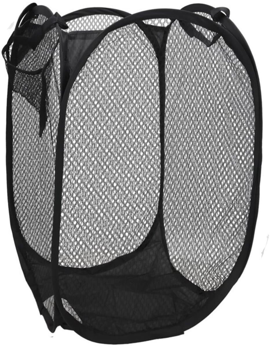 Gerimport Wasmand flexibel/opvouwbaar - zwart - kunststof - 30 x 30 x 50 cm - 55 liter — afbeelding 1