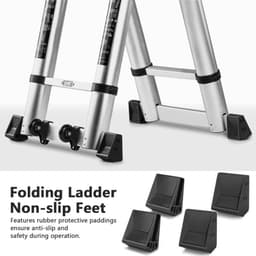 4 stuks laddervoethoezen PVC laddervoeten antislip rubberen ladderpads vervangende voeten — thumbnail 5