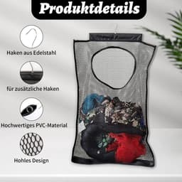 Wasknijperzak om op te hangen, herbruikbare knijperzak voor wasknijpers, eenvoudige ophanghaak voor het opbergen van wasknijpers, waszak voor huis en tuin — thumbnail 1