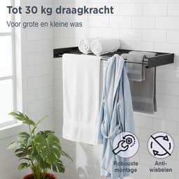 Goodly® XXXL Wanddroogrek - Inklapbaar - Zwart - High quality — thumbnail 3