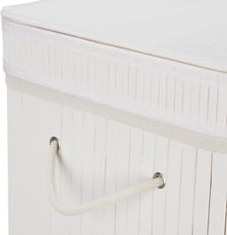 2x wasmand bamboe - wasbox opvouwbaar - 70L - vierkant - 63x36x36 cm - wit — thumbnail 5