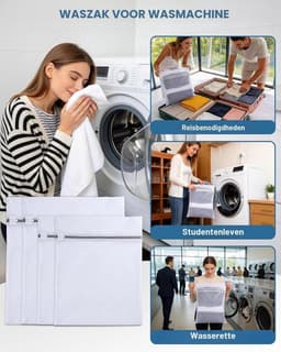 Set van 4 Wasnetten met Rits voor de Wasmachine, Duurzame en Herbruikbare Waszakken voor Kleding, Ondergoed, Sokken en Delicate Stoffen (2L + 2M) — thumbnail 5