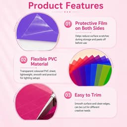 20 Stuks Hittebestendige Folie, Gel Lichtfilter 10 Kleuren, Transparante Kleurfolie voor Kleurcorrectie, Fotostudio, Fotolamp, LED-Lamp, Projector, Studioflitser en Koplamp — thumbnail 3