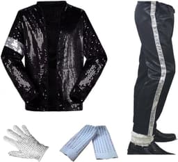 Volwassenen Kinderen Jassen+Broek+Sokken+Handschoen Set 4pcs Kostuum Jongens Meisjes Halloween Kerstdansen Cosplay Parties Retro Pailletten Kostuums Jas Kleding — thumbnail 1