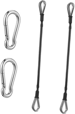 1set Rvs Kabelbevestigingen Voor Fitness Machine Duurzame Vervangingskabels Met Carabiner Voor Thuisgym Hoogwaardige Eenvoudig Te Installeren Accessoires Voor Intensieve Workouts — thumbnail 1