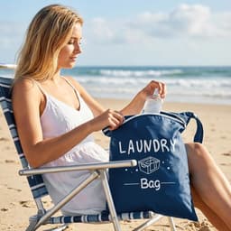 Reistas voor vuile was, waterdichte tas met ritssluiting voor reizen, voor vuile was en badkleding, droge waszak voor camping, wasbaar (bordeaux + marineblauw) — thumbnail 5