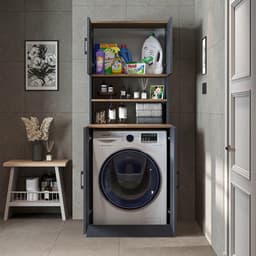 Roomart ATLANTIC-I Wasmachine Ombouwkast 70x180 cm - Overbouwkast - Antraciet Eiken — thumbnail 5