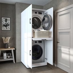 Roomart DORA-I Wasmachine Ombouwkast 70x186 cm - Wit — thumbnail 2