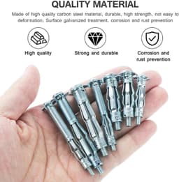 80 Stuks Metalen Holte Pluggen Met Schroef, Spreidpluggen Voor Holle Ruimte, Pluggen Met Binnendraad — thumbnail 4