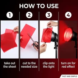 8 stuks rode folie, hittebestendig voor lampen, A4 transparante kleurfolie voor led-koplampen, 21 x 29,7 cm, kleurenfilterset voor fotostudio, stroboscoopflits, videofotografie en lichttechniek — thumbnail 5