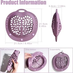 2 stuks - bh waszak - waszakken - siliconen waszak voor beha - lingerie waszak - tpr materiaal - anti-vervorming, inclusief wasbal - 21,6*20,9*6,5 cm - voor wasmachine - roze en paars — thumbnail 5