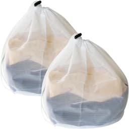 Set van 2 Draagbare Wasnetten met Trekkoord, Fijn Net voor Wasmachine, Kleding, Beddengoed en Tafelkleden — thumbnail 1