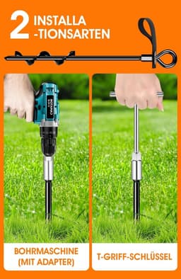 Grondanker - Set van 4 - Heavy Duty Grondankers met Riemen - Voor Het Vastzetten van Trampolines, Tenten en Overkappingen — thumbnail 4