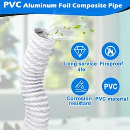 Afvoerslang PVC - Flexibele slang Aluminium pijp - Ventilatie aanleggen - Met RVS slangklemmen - 80mm x 3m - Wit — thumbnail 4