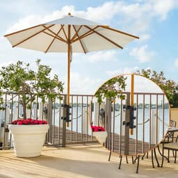 Parasolhouder voor balkon - Zwart - Verstelbare klembevestiging en schroefmontage - Duurzame buitenhouder voor parasols met 3-4,5 cm diameter — thumbnail 5