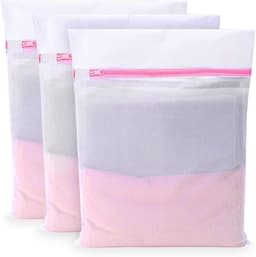 Wassenet Set - Wäschenetz voor Wasmachine - 3 Stuks 30x40cm - Beschermend Net met Rits - Voor BH Schoenen en Babykleding - Wit — thumbnail 1