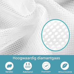 Wäschenetz Set - Wäschebeutel Waschnetz - 2 Stuks 30x40 cm - Ademend Polyester met Koordstop - Bescherming Delicate Kleding Reizen - Wit — thumbnail 2