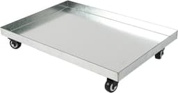 Roestvrijstalen lekbak - Waterbak op wielen - Vocht opvangen - 360 graden wielen - 90x60 cm - Zilver — thumbnail 1