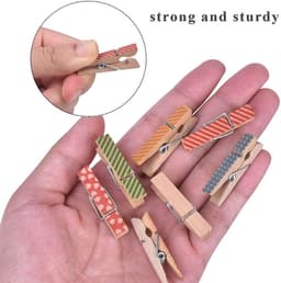 Dailygoods- Wasknijpers 50 Stuks - Mini Houten Wasknijpers - Gekleurde Wasknijpers - Kleine Wasknijpers - Voor Knutselen - 3,5 cm Grootte - Houten Clips — thumbnail 4